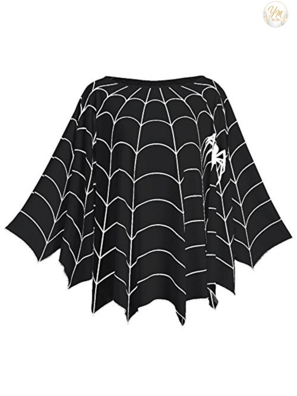 Halloween Poncho Cape Spider Web Print One Size Cosplay Costume